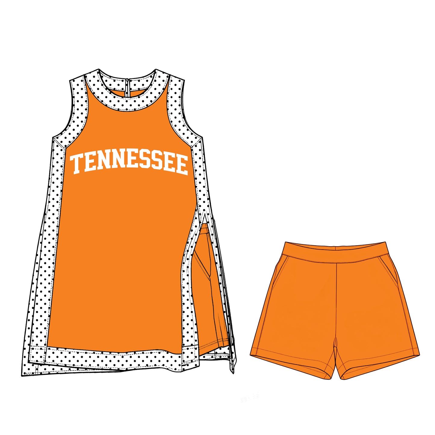 ( Moq 5 ) Baby Girls Kids Sleeveless Team Tops Shorts Team Set Clothes