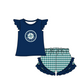 ( Moq 5 Each Style ) Baby Boys Girls Kids Team Sibling Green Stripes Rompers Sets