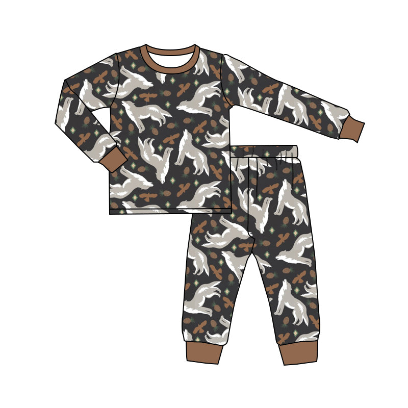 Baby Boy Toddler Long Sleeves Fox Shirt Pants Pajamas Set