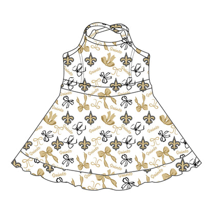 ( Moq 5 each style ) Baby Girl Toddler Team Bows Sibling Skort Dress Set 6.4