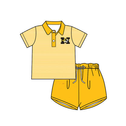( Moq 5 each style ) Baby Boy Girl Short Sleeves Team Tiger Sibling Dress Shirt Set 5.5