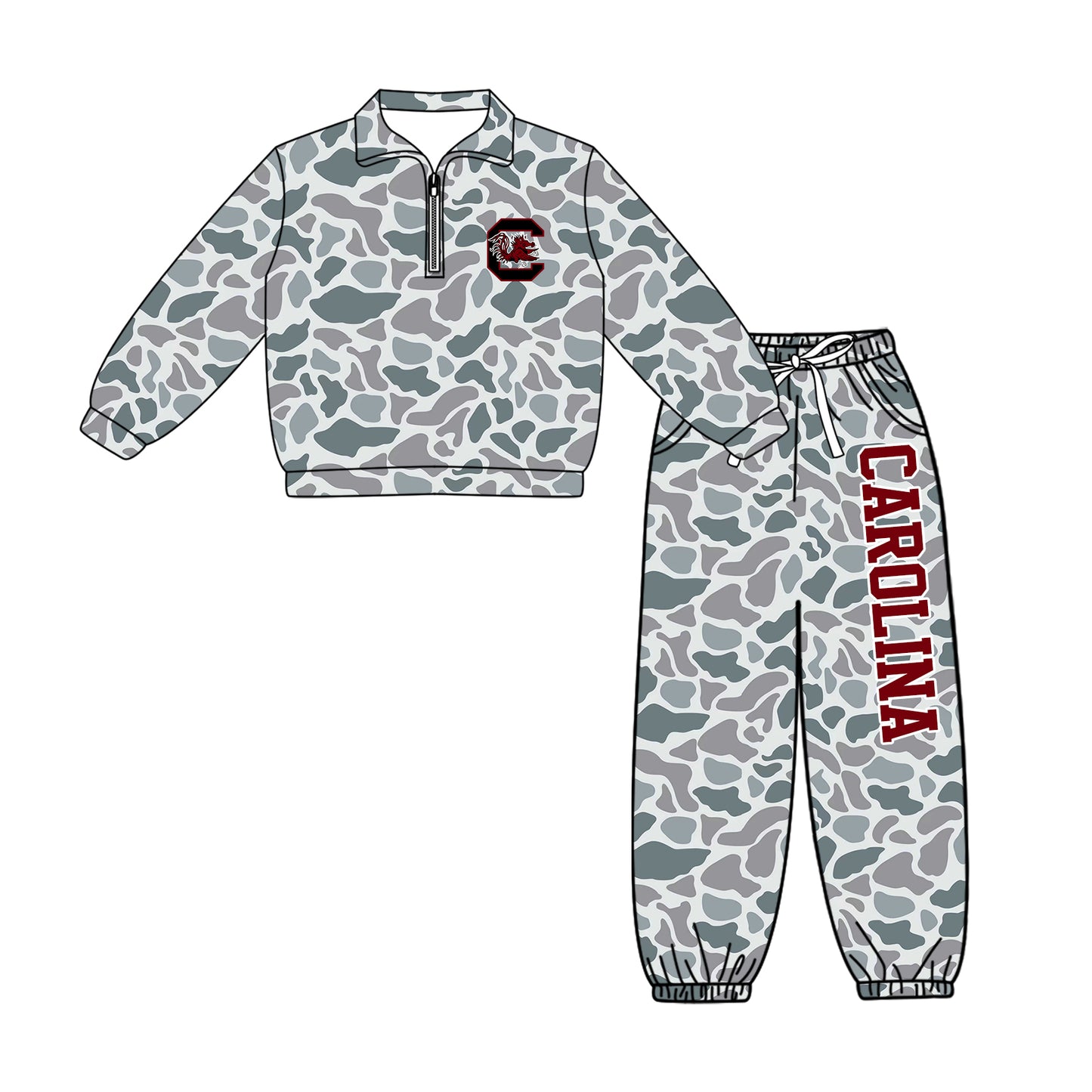 ( Moq 5 ) Baby Boys Toddler Long Sleeves Zipper Pullover Jogger Pants Team Clothes Set