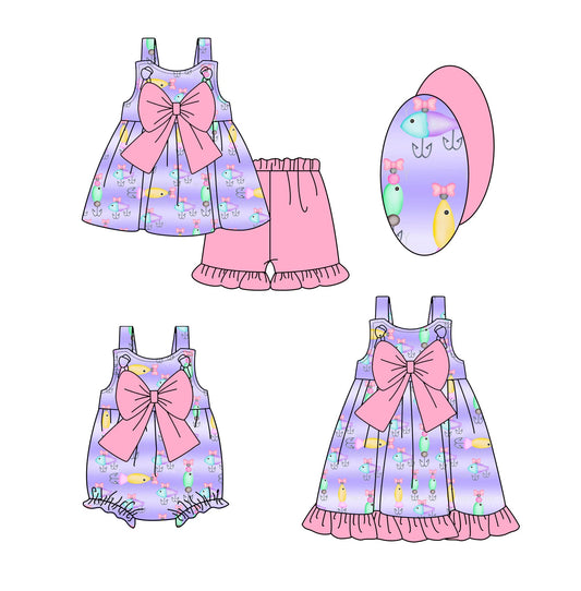 Baby Girl Fishing Bows Sibling Romper Dress Set ( Moq 5 Each Style ) 2.17