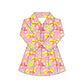 ( Moq 10 ) Baby Girl Colorful Bows Floral Long Sleeves Zipper Activity Wear Yoga Knee Length Dress