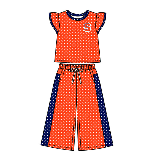 ( Moq 5 ) Baby Girls Kids Short Sleeves Shirt Pants Team Set Clothes