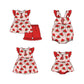 Baby Girl Short Sleeves Watermelon Hearts Sibling Romper Dress Clothes Set ( Moq 5 Each Design )