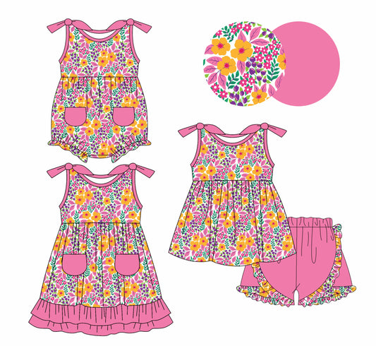 Baby Girl Flower Sibling Romper Dress Set ( Moq 5 Each Style ) 1.7