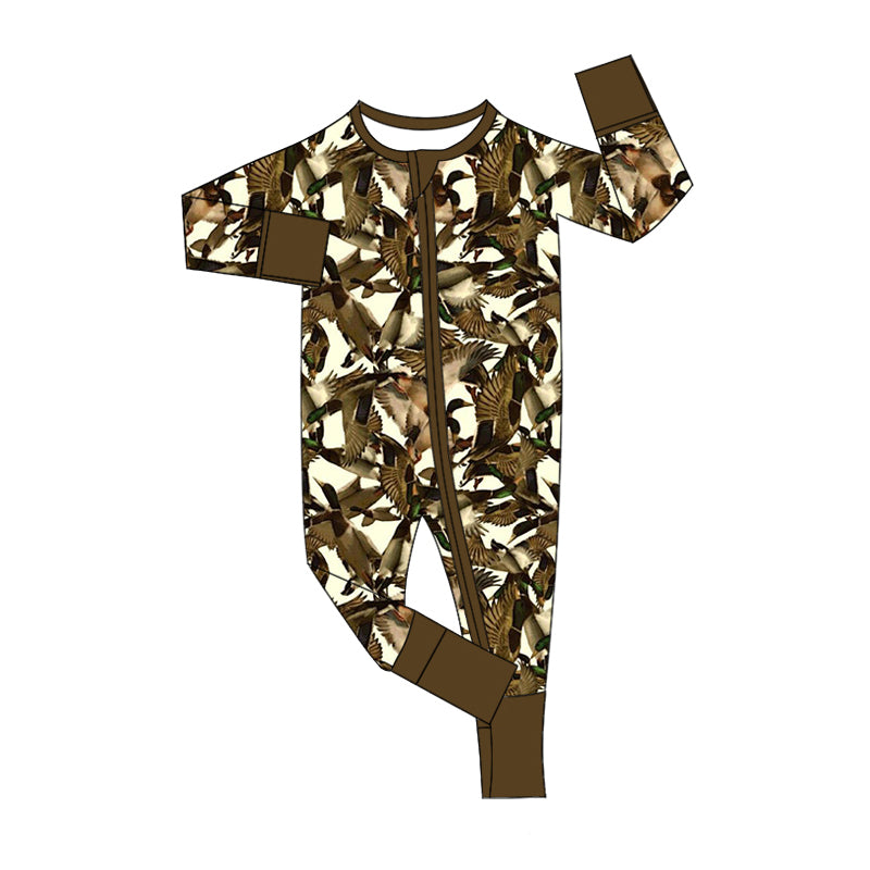 Baby Boy Long Sleeves Ducks Zipper Romper