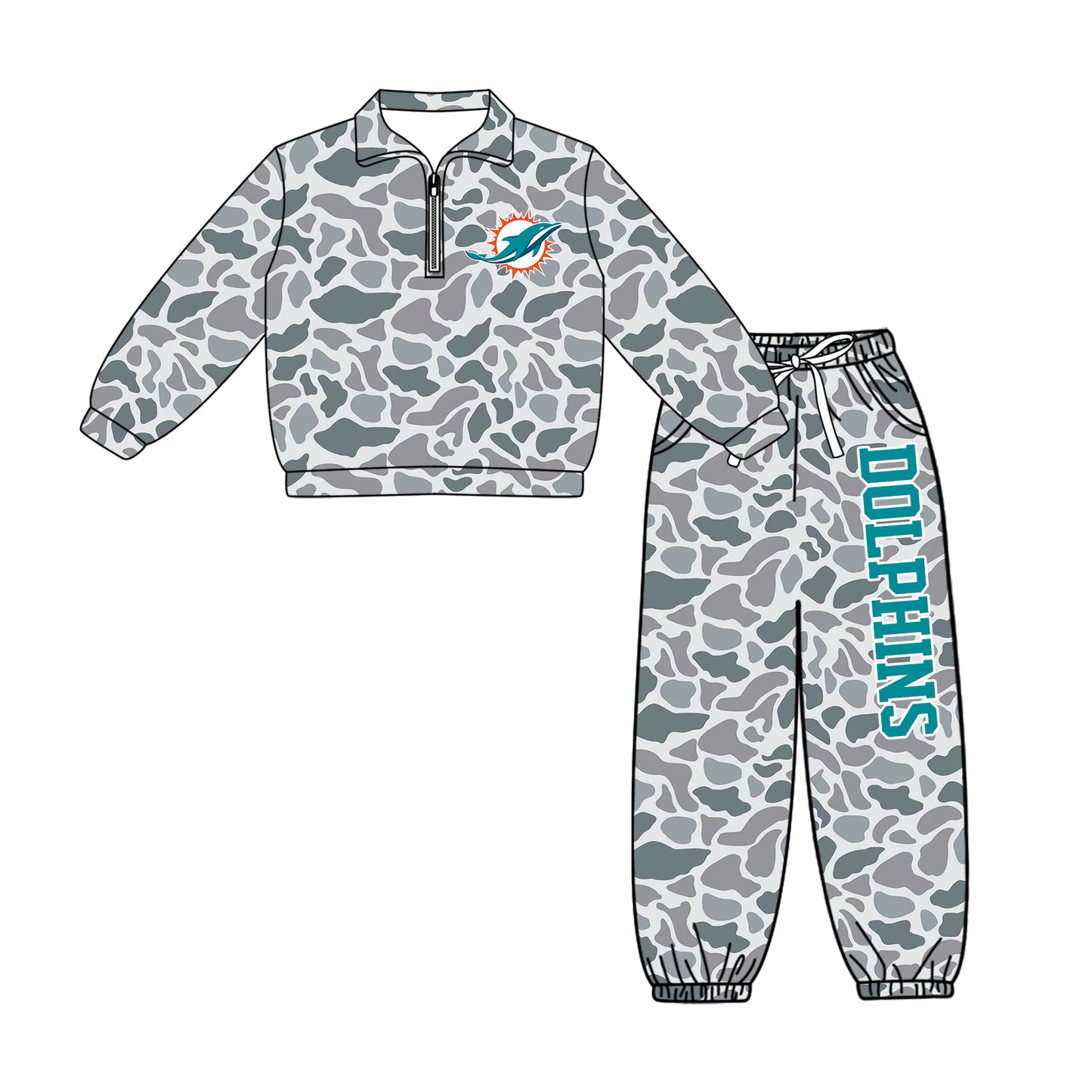 ( Moq 5 ) Baby Boys Toddler Long Sleeves Zipper Pullover Jogger Pants Team Clothes Camo Set