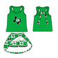 ( Moq 5 Each Style ) Baby Boys Girls Toddler Bows Team Sibling Shorts Dress Shirt Set Summer Green Clothes