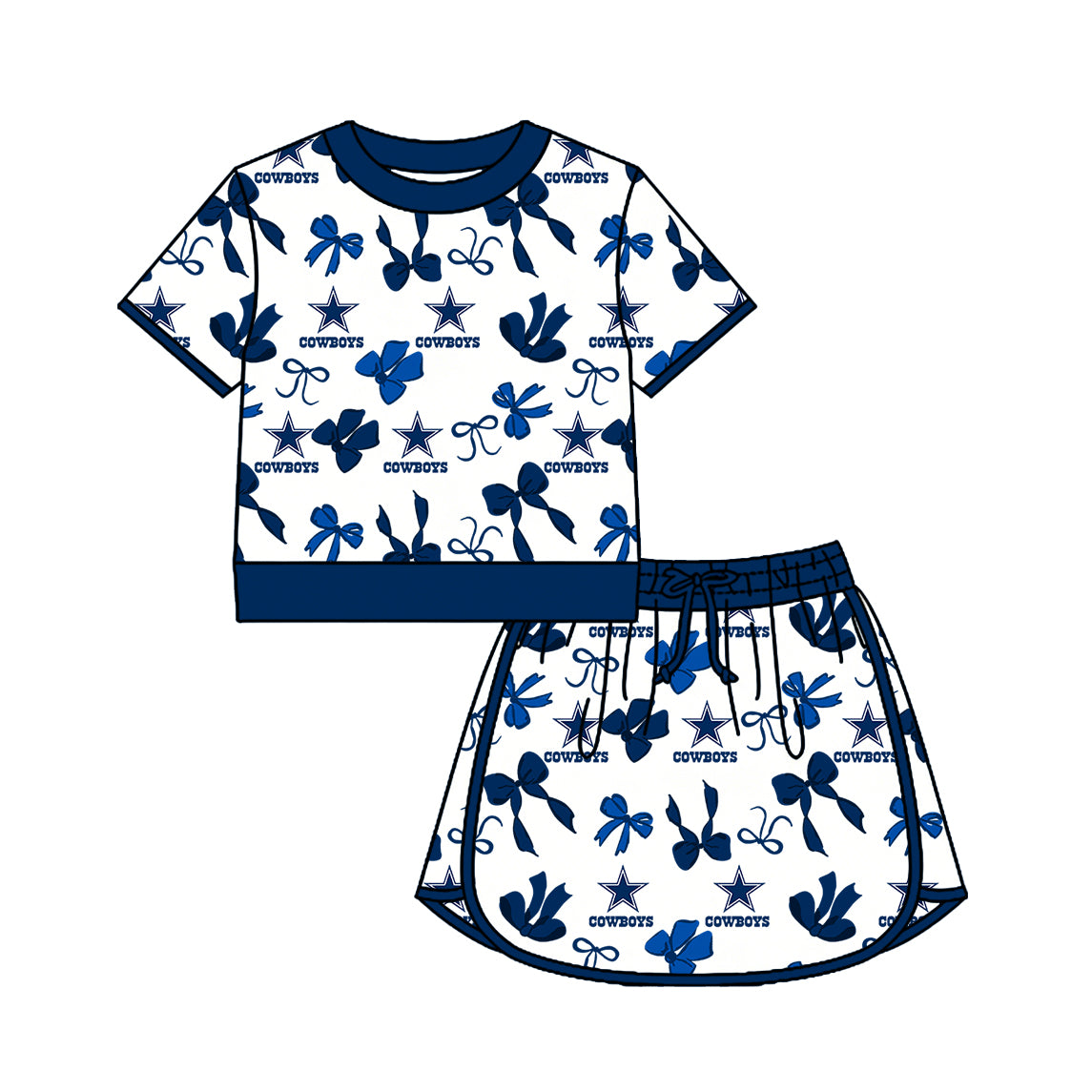 ( Moq 5 Each Style ) Sibling Baby Girls Kids Stars Bows Team Shirt Sets Clothes