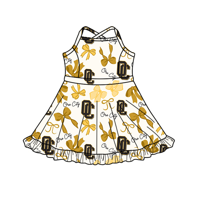 ( Moq 5 Each Style ) Baby Girls Toddler Yellow Bows Sibling Team Shorts Dresses Set Clothes