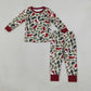 Baby Boys Kids Long Sleeves Green Red Camo Shirt Pants Set Pajamas Christmas Clothes RTS
