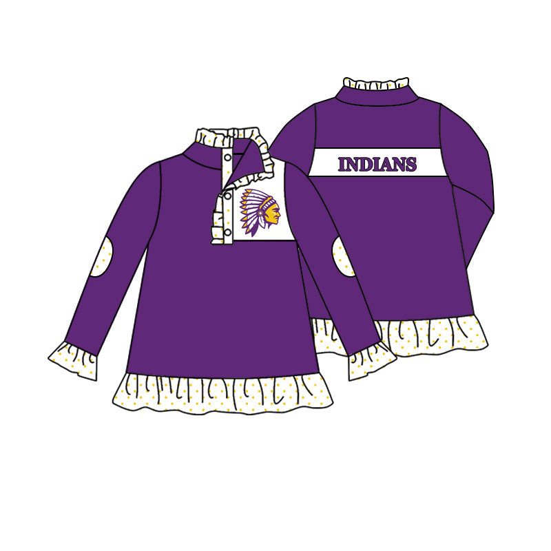 Baby Girl Team Purple Pullover Shirt Tops