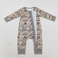 Baby Boy Long Sleeves Camo  Zipper Bamboo Romper