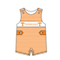 ( Moq 5 ) Baby Boys Kids Sleeveless Orange Stripes Team Romper 1.29