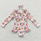 S0139 Baby Girl Peach Floral One Piece Summer Swimsuit