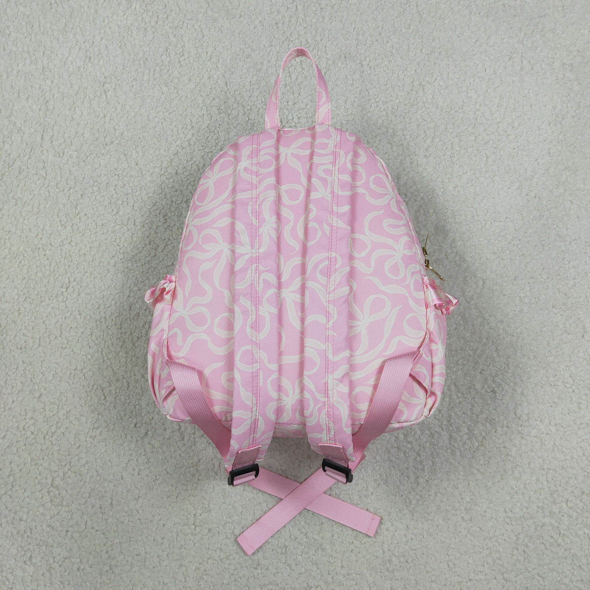 Baby Girls Kids Pink Bows Ruffle Zipper Backpack Bag RTS