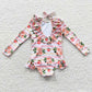 S0139 Baby Girl Peach Floral One Piece Summer Swimsuit