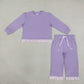 Sibling Baby Girls Kids Long Sleeves Ruffle Shirts Pockets Pants Sets Cotton Clothes RTS