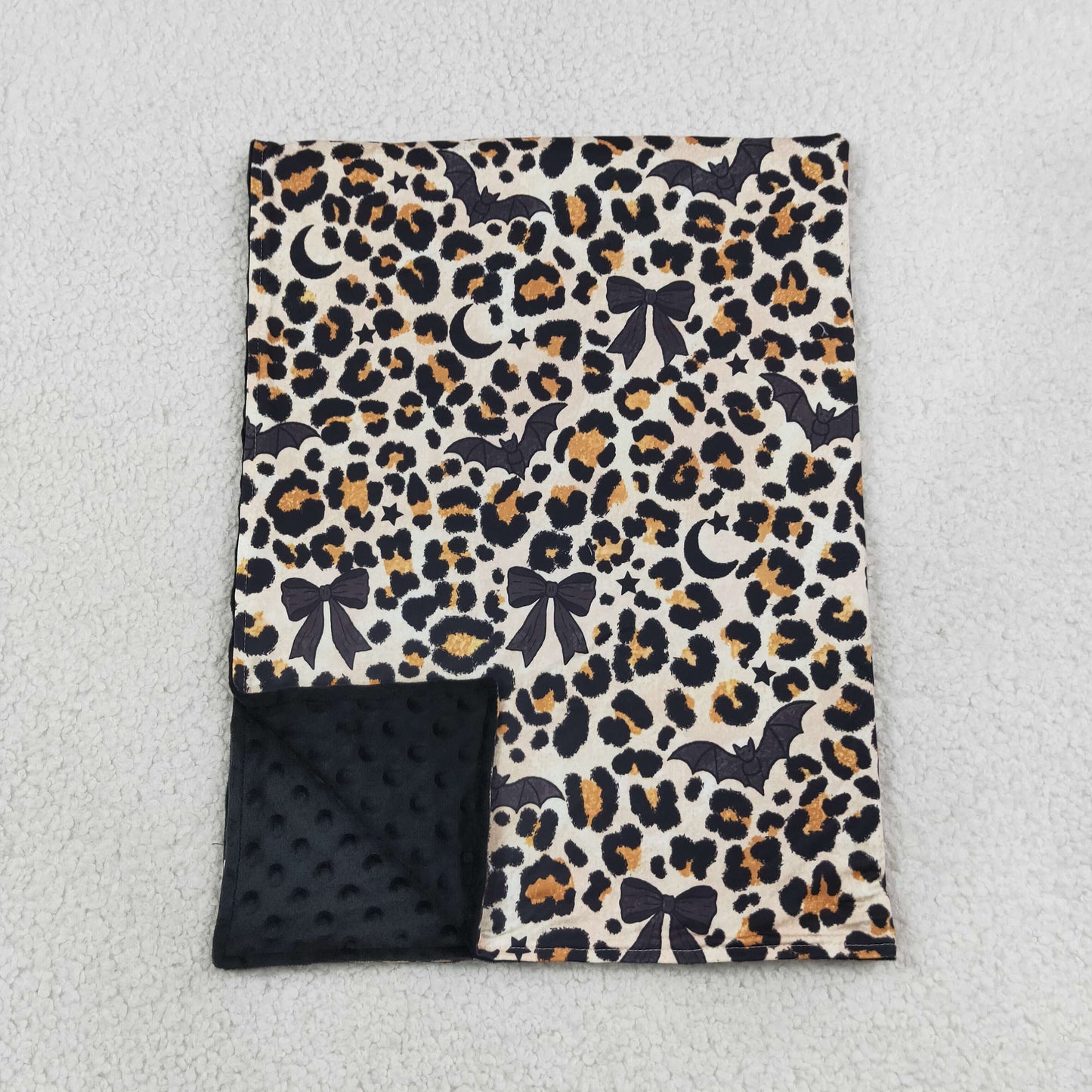 Baby Girls Toddler Bats Leopard Halloween Black Blanket RTS
