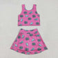Baby Girl Sleeveless Cheer Shirt Tops Skirts Shorts Skorts Yoga Active Wear Pink Set RTS