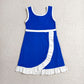 Baby Girls Kids Sleeveless Shorts Scallop Dress Yoga Active Blue Clothes RTS
