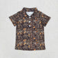 Sibling ( 7-12 ) Boys Kids Short Sleeves Camo Buttons Shirt Tops RTS