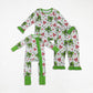 Baby Girl Long Sleeves Green Bows Candy Christmas Pajamas Sibling Romper Set Clothes RTS