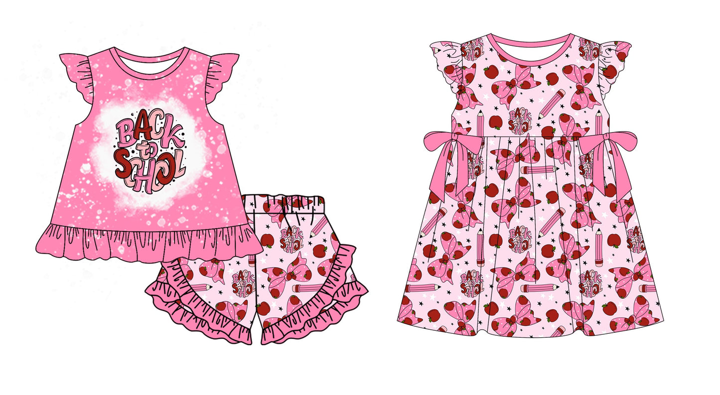 Baby Girl Back To School Pencil Bows Sibling Dress Set ( Moq 5 Each Style ) 1.10