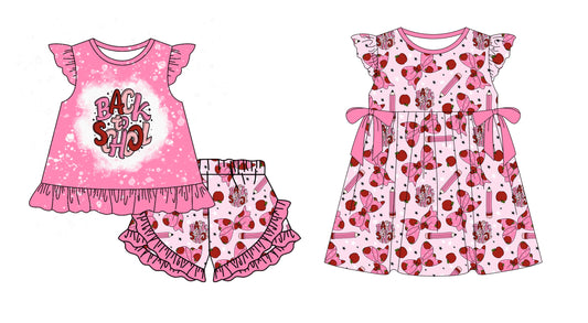 Baby Girl Back To School Pencil Bows Sibling Dress Set ( Moq 5 Each Style ) 1.10