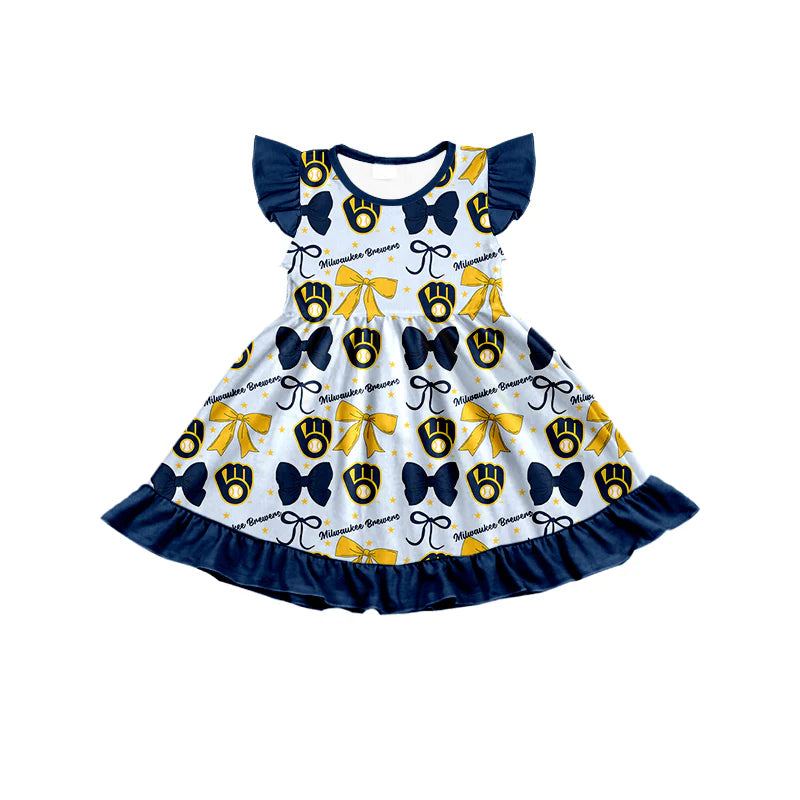 ( Moq 5 each style ) Baby Boy Girl Toddler Team Bows Sibling Shirt Dress Set 6.20