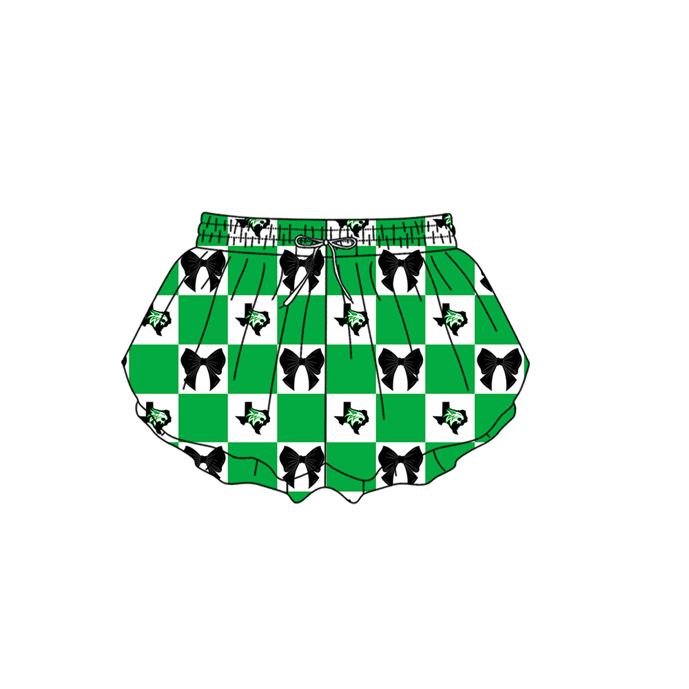 ( Moq 5 Each Style ) Baby Boys Girls Toddler Bows Team Sibling Shorts Dress Shirt Set Summer Green Clothes