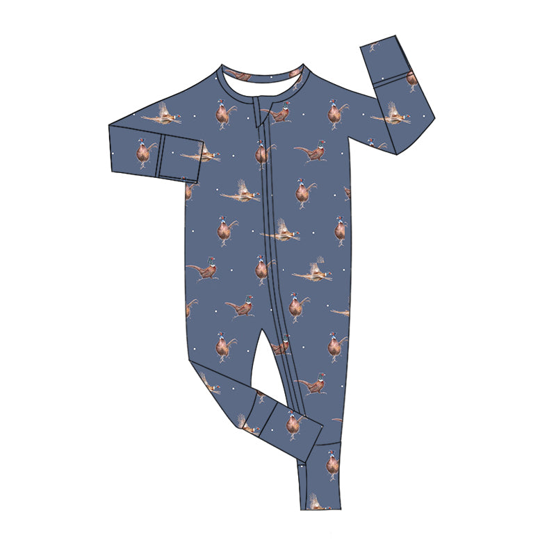 Baby Boy Long Sleeves Ducks Zipper Romper