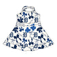 ( Moq 5 each style ) Baby Girl Team Blue Bows Sibling Dress Set 5.21