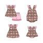 Baby Girl Short Sleeves Bows Leopard Sibling Romper Dress Clothes Set ( Moq 5 Each Design )