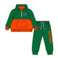( Moq 5 each style ) Baby Boy Girl  Team Football Sibling Green Shirt Dress Set 8.19