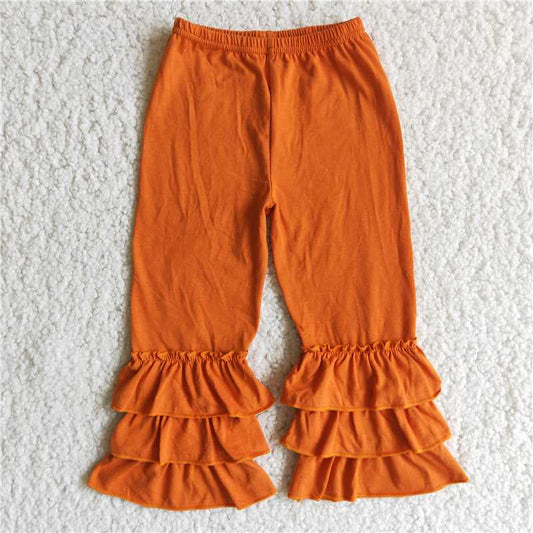 E2-12 Baby Girl Orange Ruffle Cotton Pants