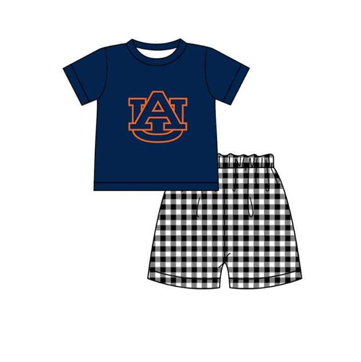 ( Moq 5 Each Style ) Baby Boys Girls Kids Plaid Team Sibling Navy Rompers Dress Sets