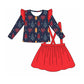 Baby Girl Long Sleeves Christmas Tree Tops Red Pants Set