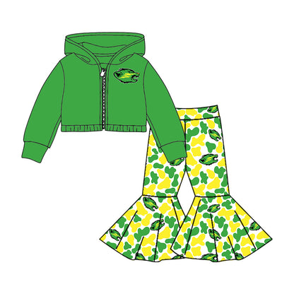 ( Moq 5 each style ) Baby Boy Girl Team Sibling Shirt Green Yellow Camo Dress Set 8.5