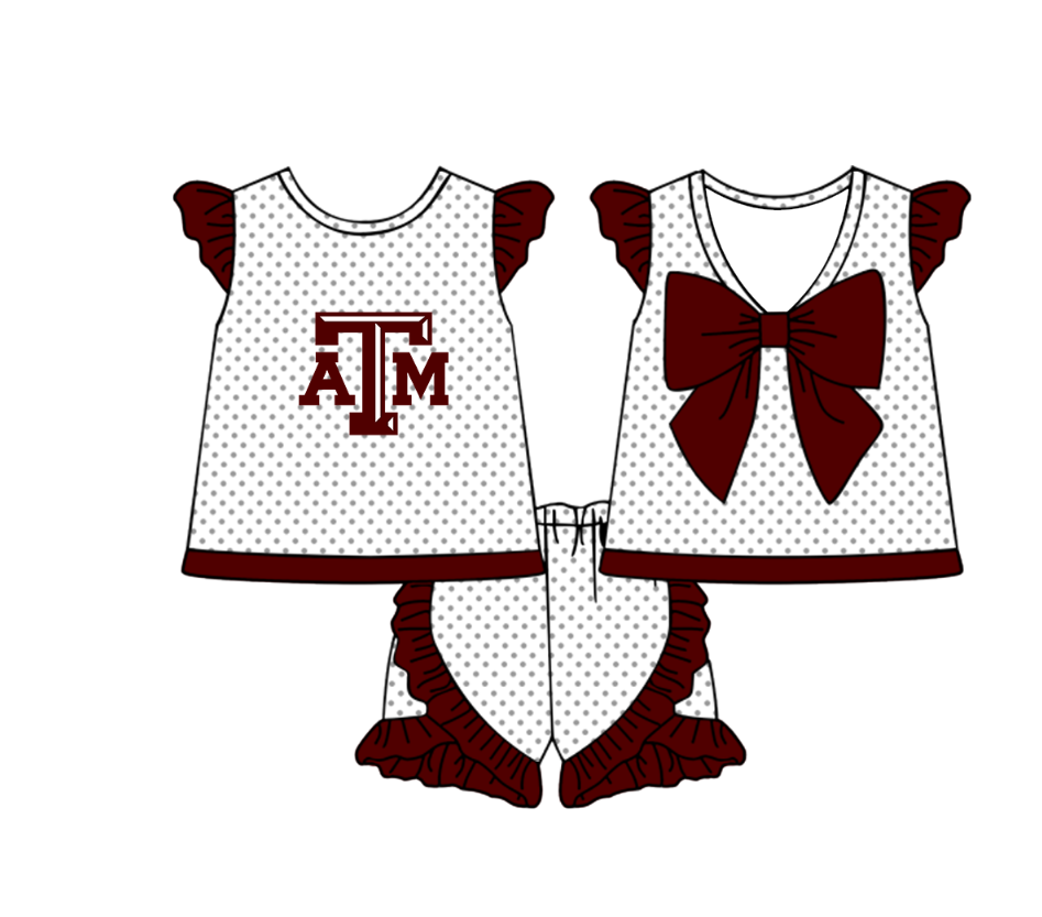 ( Moq 5 Each Style ) Baby Boys Girls Toddler Plaid Sibling Dark Red Shorts Sets Team Clothing