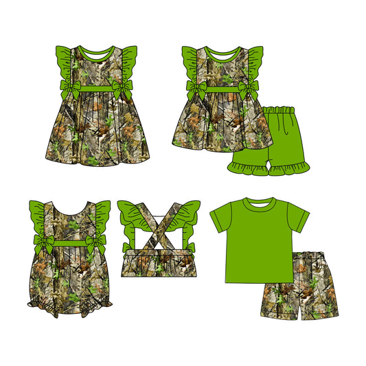 Baby Girl Short Sleeves Camo Sibling Dress Romper Set ( Moq 5 Each Style ) 12.11