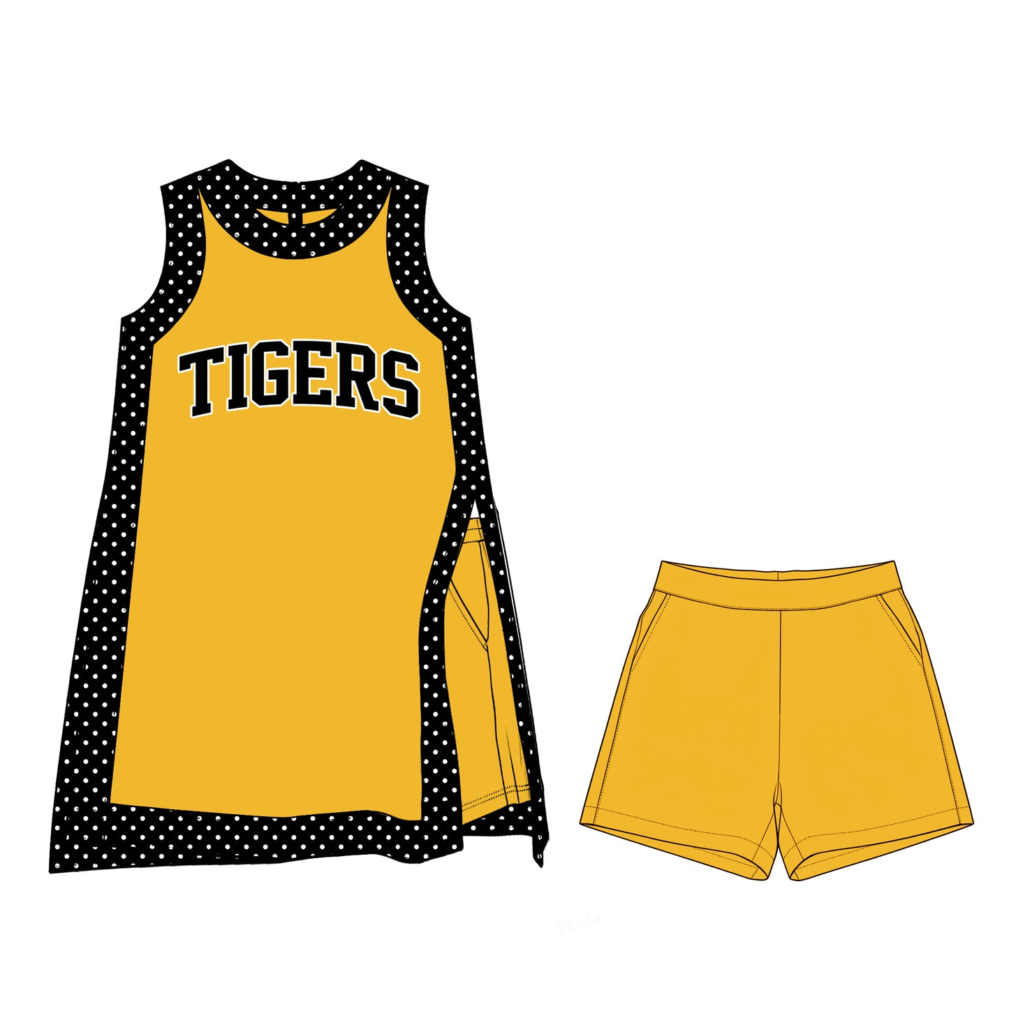 ( Moq 5 ) Baby Girls Kids Sleeveless Team Tops Shorts Team Set Clothes