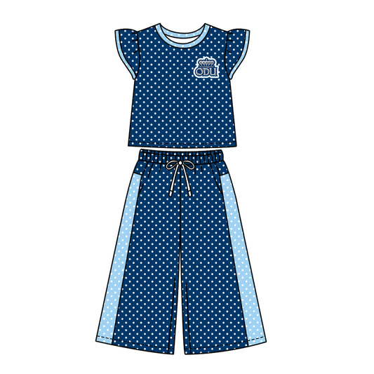 ( Moq 5 ) Baby Girls Kids Short Sleeves Shirt Pants Team Set Clothes