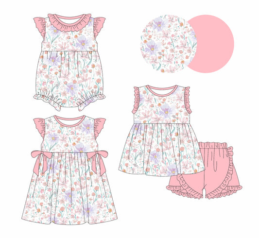 Baby Girl Flower Ruffle Kids Sibling Romper Dress Set ( Moq 5 Each Style ) 1.11