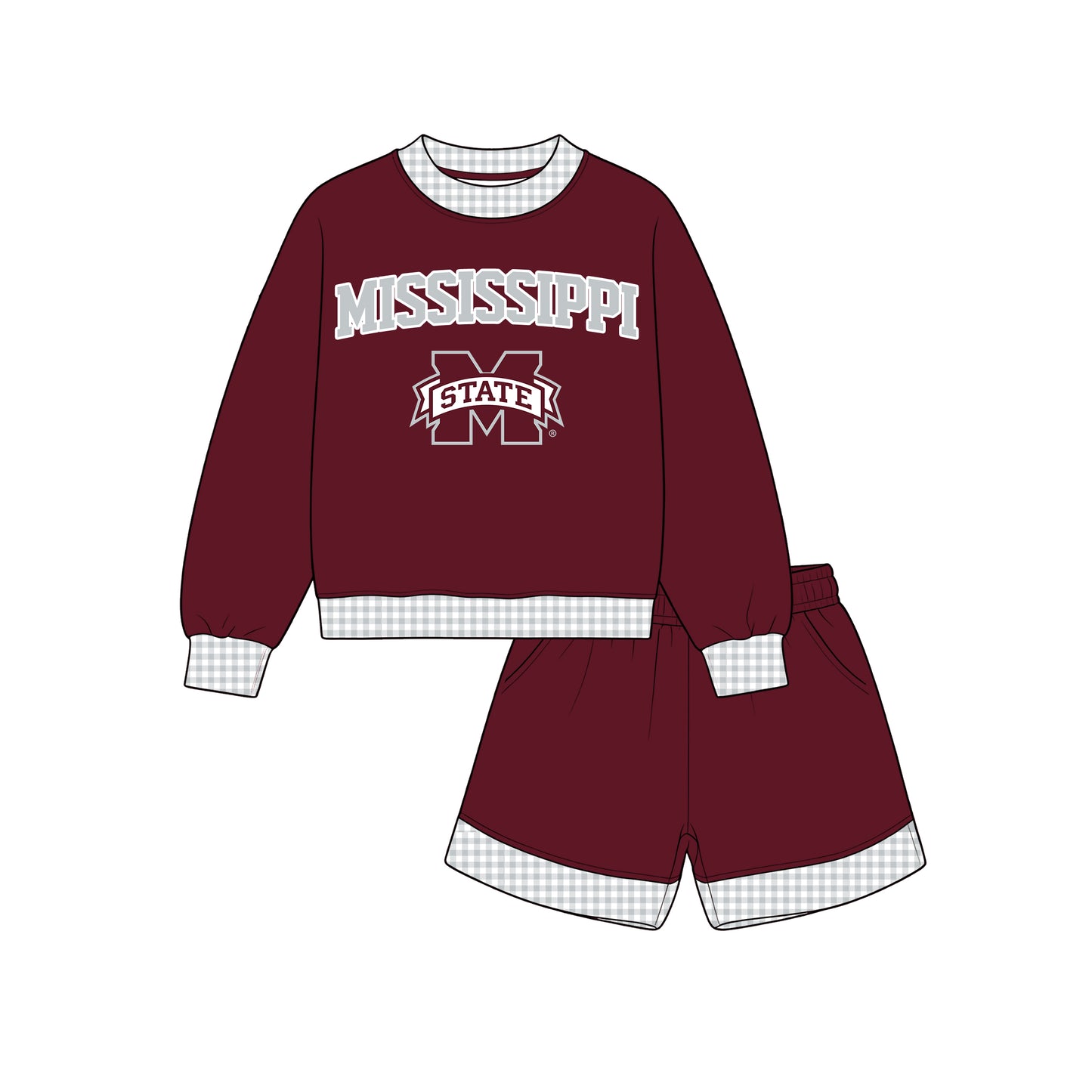 ( Moq 5 ) Baby Girls Kids Long Sleeves Shirt Shorts Team Set Clothes