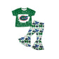 ( Moq 5 each style ) Baby Girl Toddler Team Bows Baseball Green Sibling Dress Set