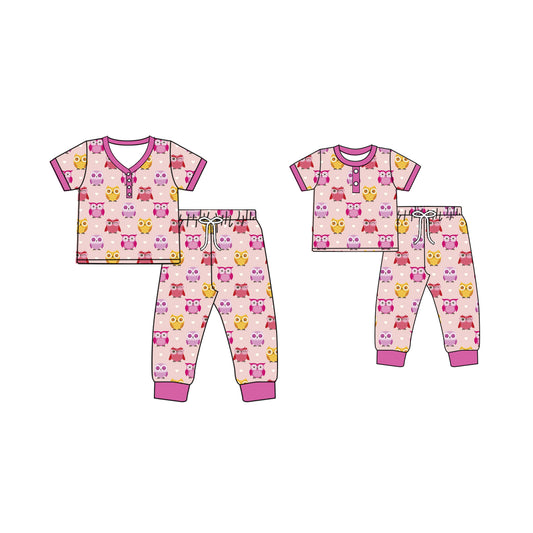 Baby Kids Toddler Toddler Adult Short Sleeves Pants Sibling Family Pajamas Set ( Moq 5 Each Style ) 12.2
