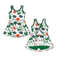 ( Moq 5 Each Style ) Baby Girls Kids Green Bows Sibling Team Shorts Dresses Set